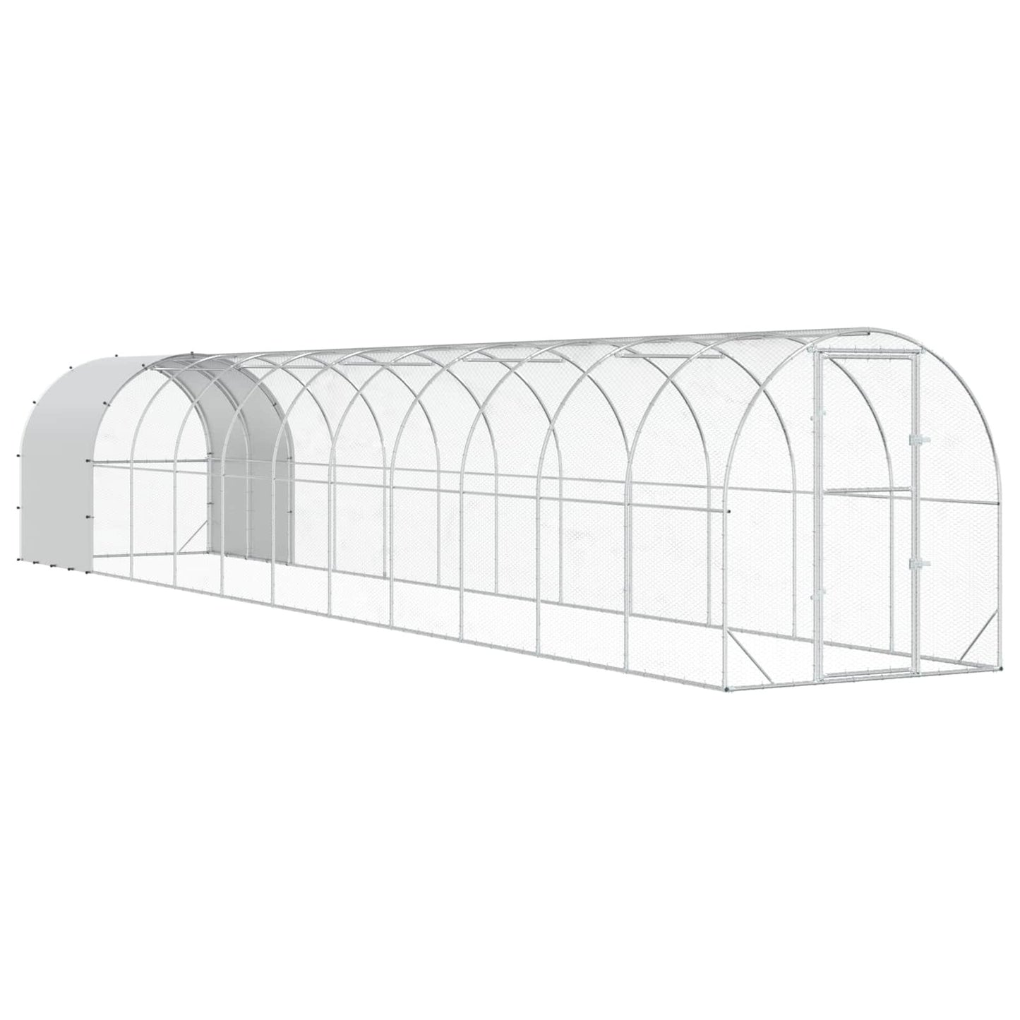 Chicken Coop Silver 472.44 x 78.74 x 78.74 in Galvanised Steel