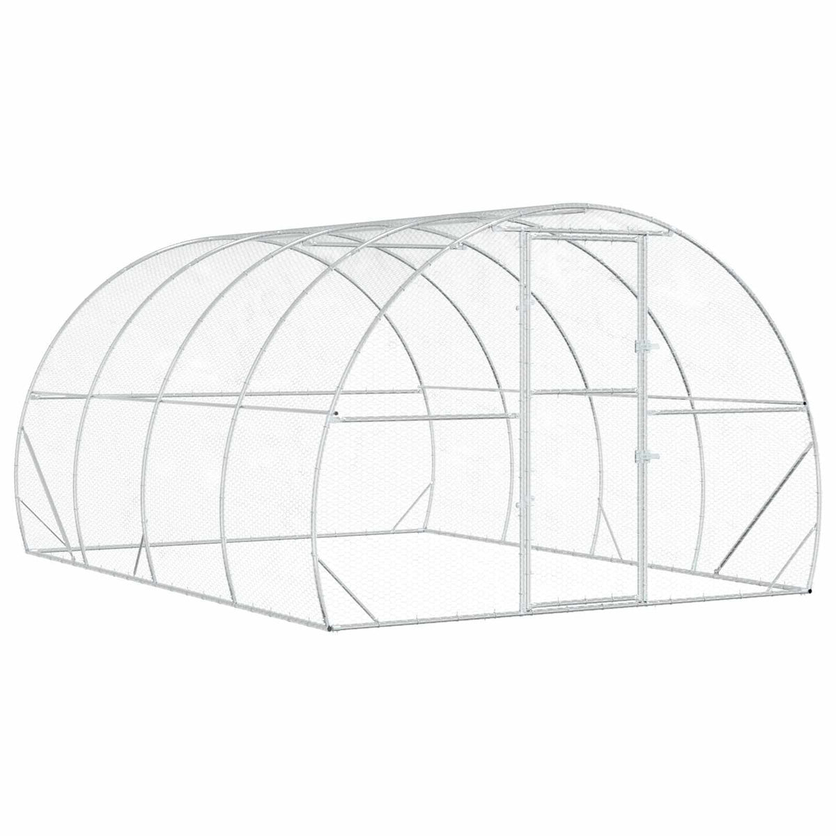 Chicken Coop Silver 157.48 x 118.11 x 78.74 in Galvanised Steel