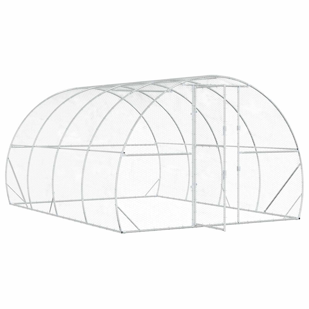 Chicken Coop Silver 157.48 x 118.11 x 78.74 in Galvanised Steel