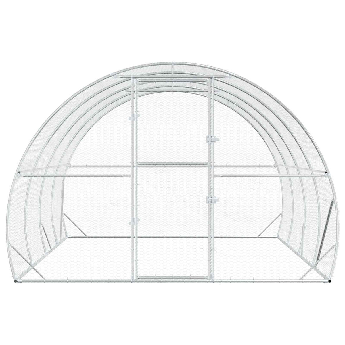 Chicken Coop Silver 157.48 x 118.11 x 78.74 in Galvanised Steel