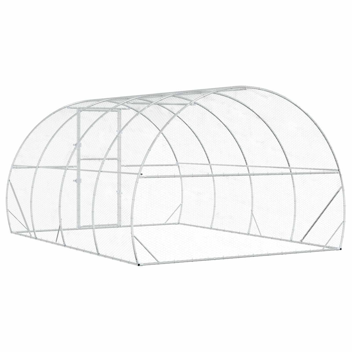 Chicken Coop Silver 157.48 x 118.11 x 78.74 in Galvanised Steel