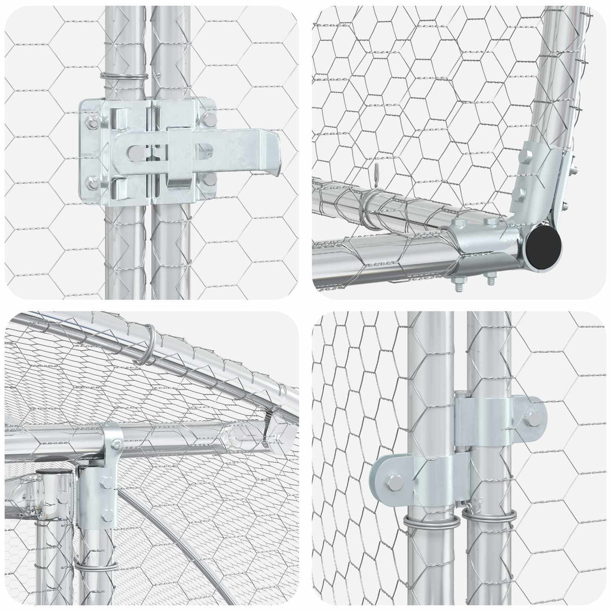 Chicken Coop Silver 157.48 x 118.11 x 78.74 in Galvanised Steel