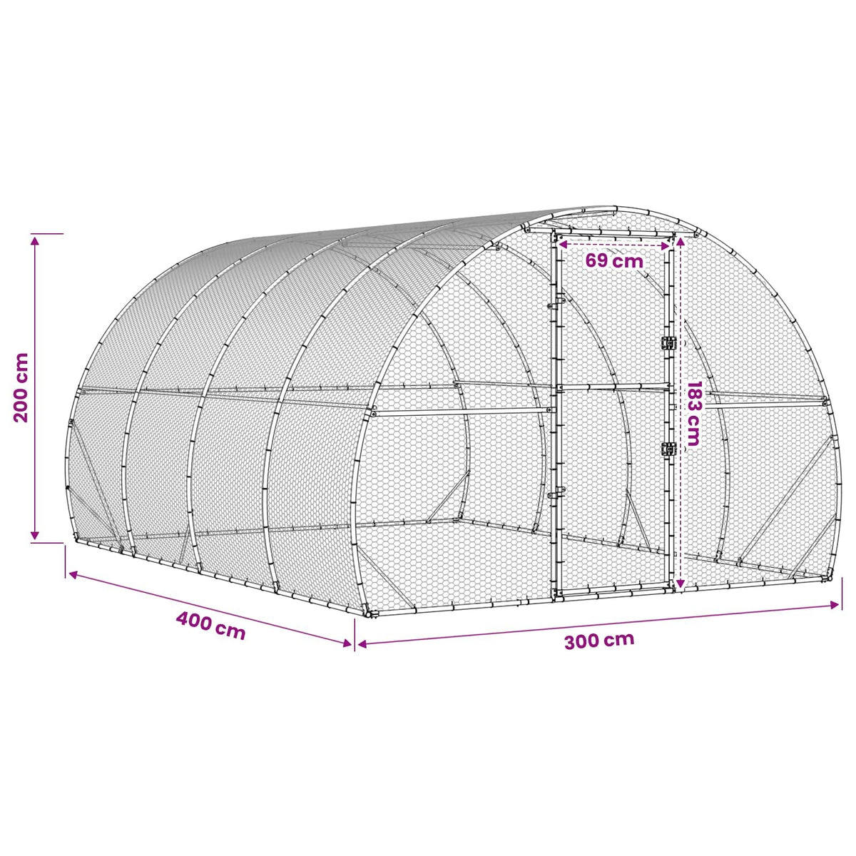 Chicken Coop Silver 157.48 x 118.11 x 78.74 in Galvanised Steel