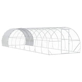 Chicken Coop Silver 393.70 x 118.11 x 78.74 in Galvanised Steel