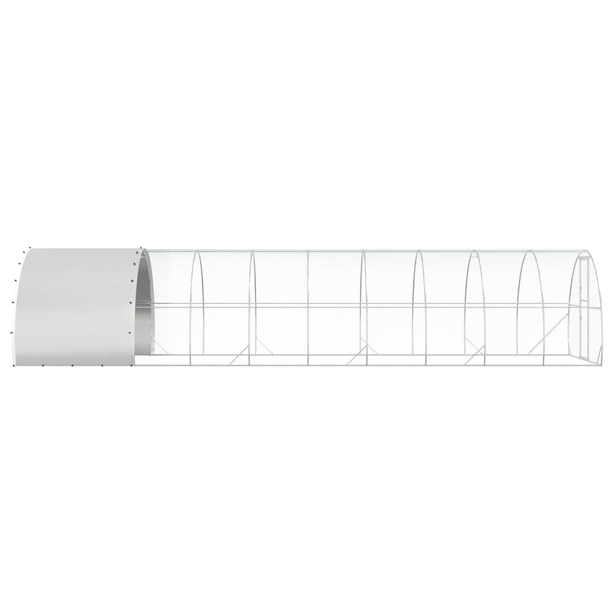Chicken Coop Silver 393.70 x 118.11 x 78.74 in Galvanised Steel