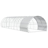 Chicken Coop Silver 393.70 x 118.11 x 78.74 in Galvanised Steel
