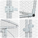Chicken Coop Silver 393.70 x 118.11 x 78.74 in Galvanised Steel