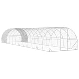 Chicken Coop Silver 472.44 x 118.11 x 78.74 in Galvanised Steel