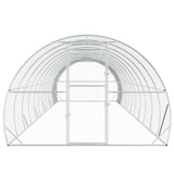 Chicken Coop Silver 472.44 x 118.11 x 78.74 in Galvanised Steel