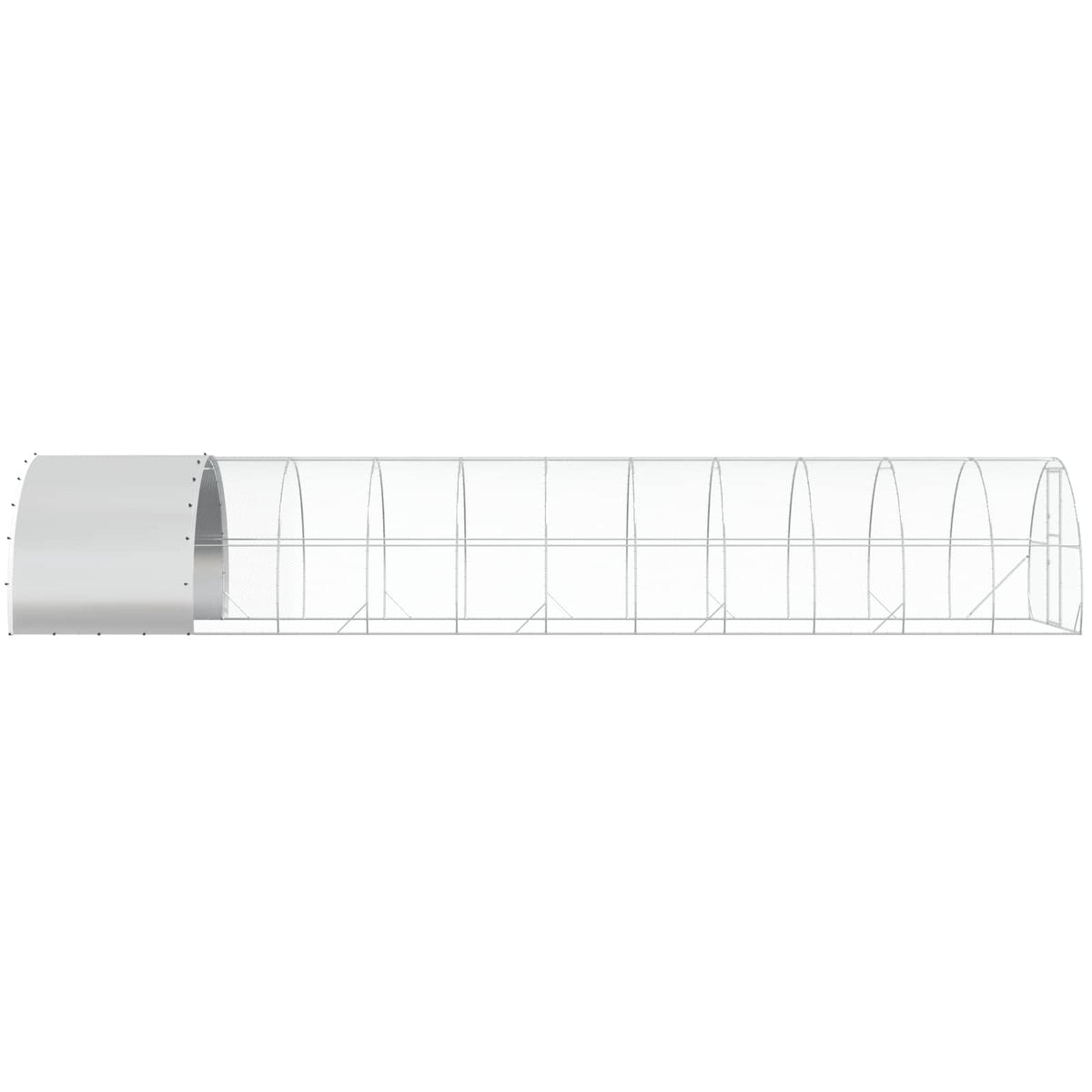 Chicken Coop Silver 472.44 x 118.11 x 78.74 in Galvanised Steel
