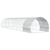 Chicken Coop Silver 472.44 x 118.11 x 78.74 in Galvanised Steel
