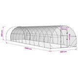 Chicken Coop Silver 472.44 x 118.11 x 78.74 in Galvanised Steel
