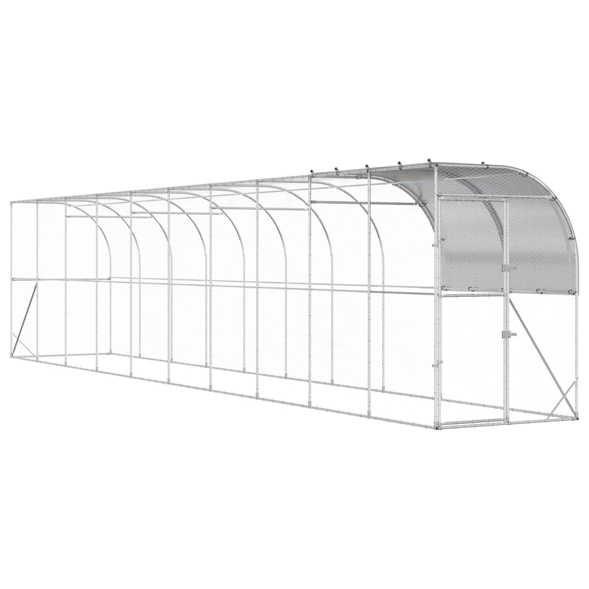 Against Wall Chicken Coop Silver 393.70 x 39.37 x 84.65 in
