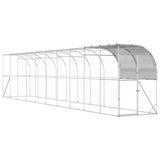 Against Wall Chicken Coop Silver 393.70 x 39.37 x 84.65 in