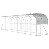 Against Wall Chicken Coop Silver 393.70 x 39.37 x 84.65 in