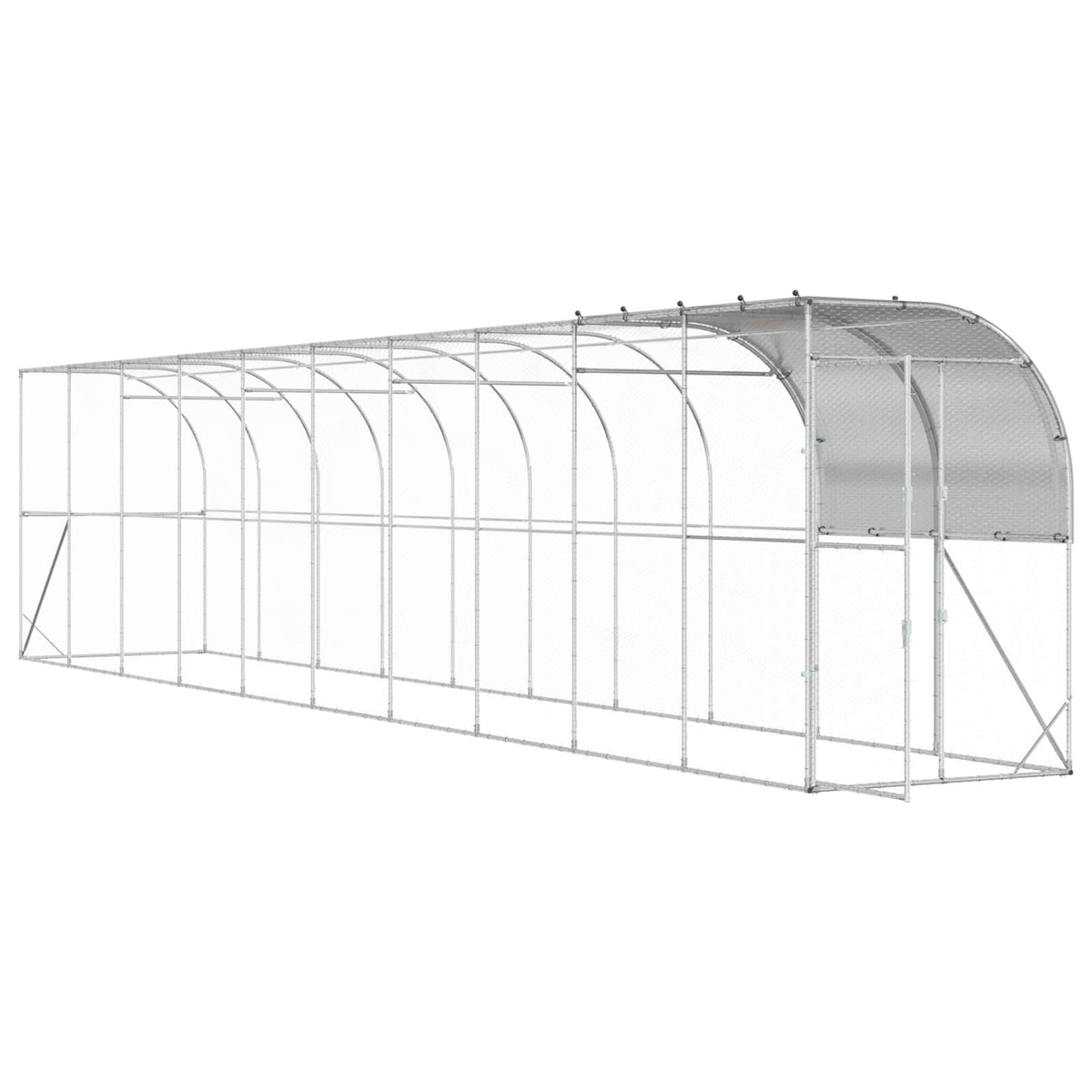 Against Wall Chicken Coop Silver 393.70 x 39.37 x 84.65 in