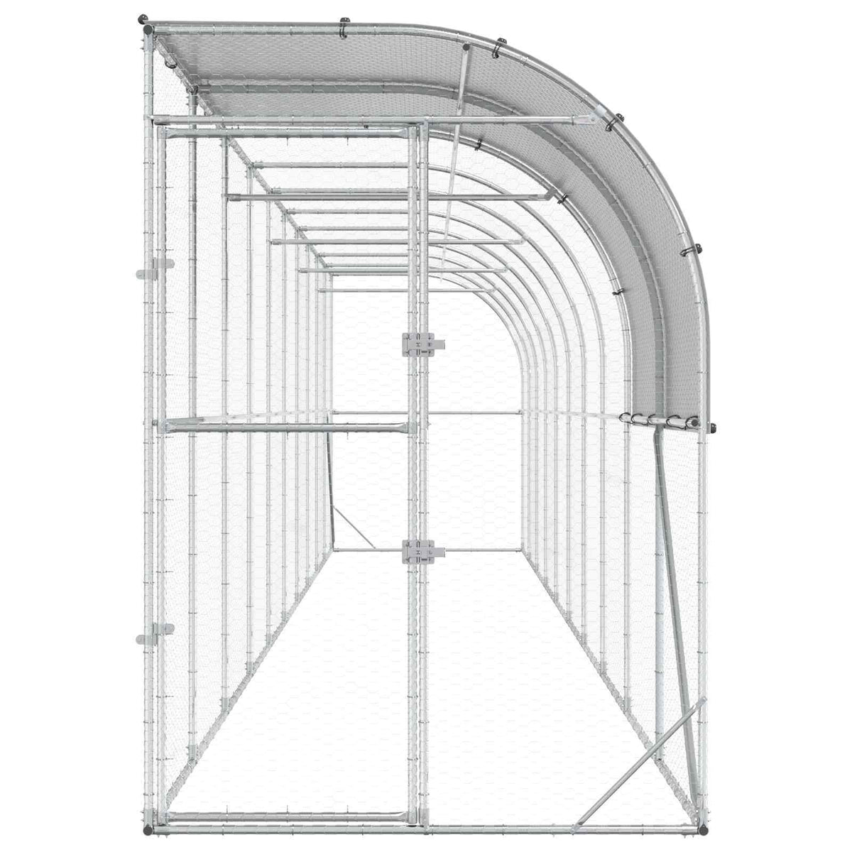 Against Wall Chicken Coop Silver 393.70 x 39.37 x 84.65 in