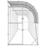 Against Wall Chicken Coop Silver 393.70 x 39.37 x 84.65 in
