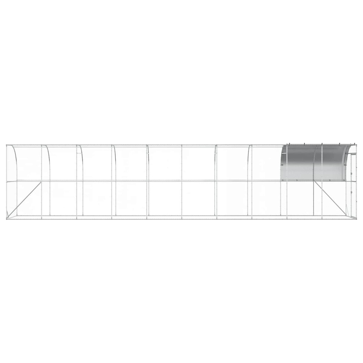 Against Wall Chicken Coop Silver 393.70 x 39.37 x 84.65 in