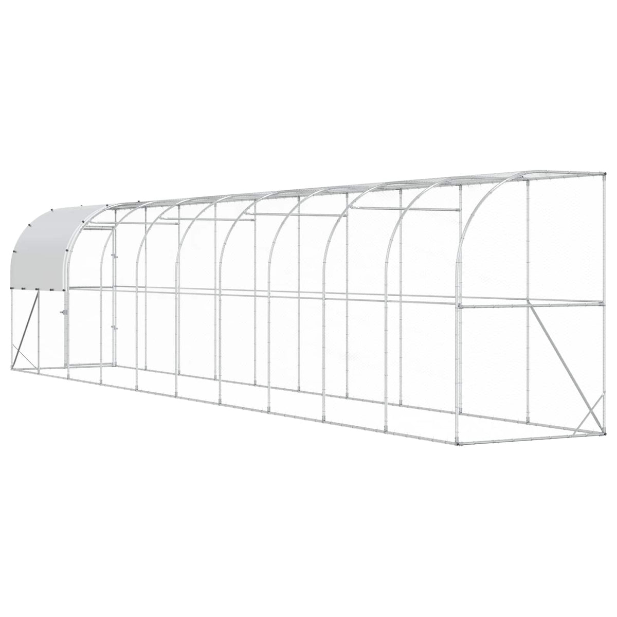 Against Wall Chicken Coop Silver 393.70 x 39.37 x 84.65 in