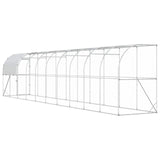 Against Wall Chicken Coop Silver 393.70 x 39.37 x 84.65 in