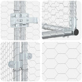 Against Wall Chicken Coop Silver 393.70 x 39.37 x 84.65 in