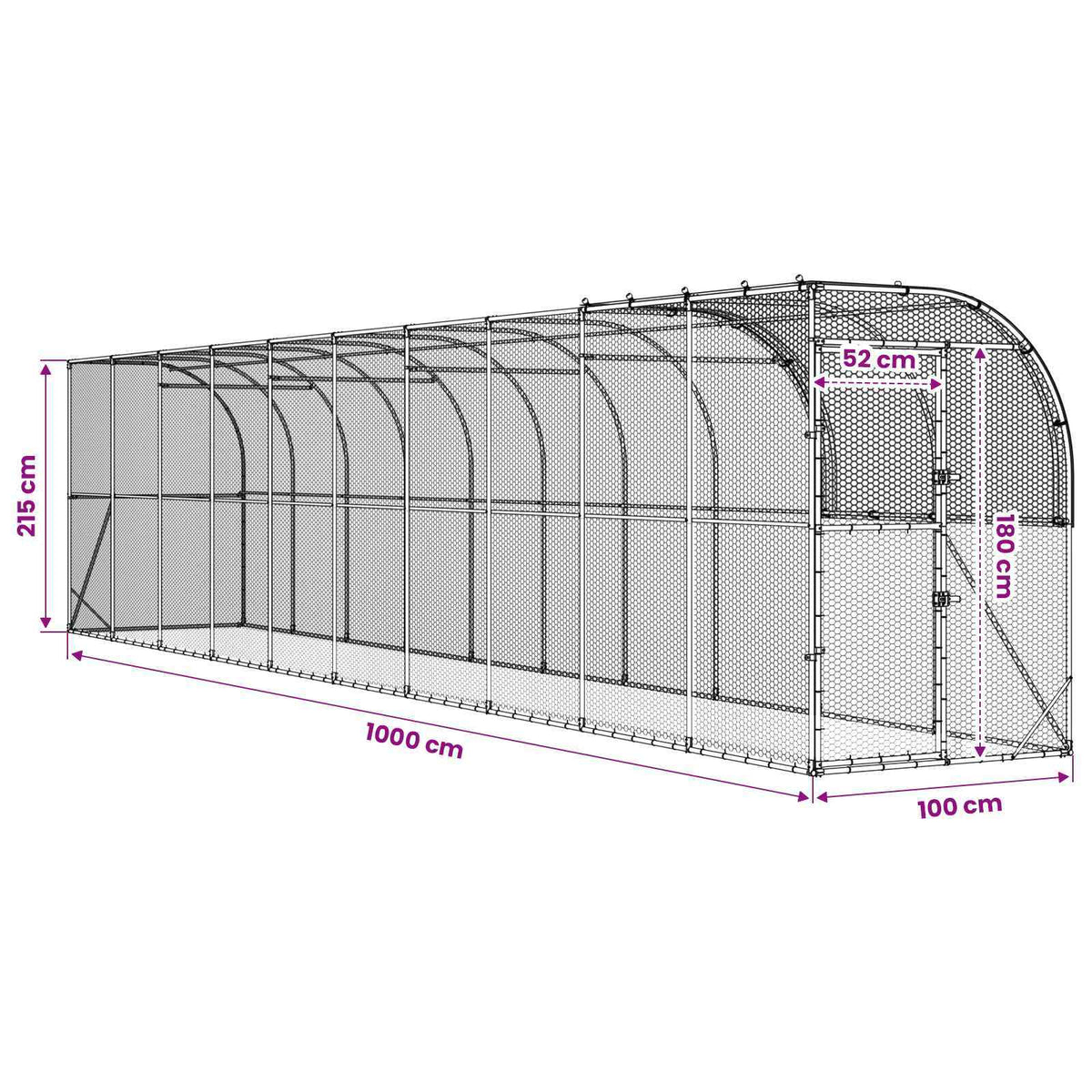 Against Wall Chicken Coop Silver 393.70 x 39.37 x 84.65 in
