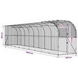 Against Wall Chicken Coop Silver 393.70 x 39.37 x 84.65 in