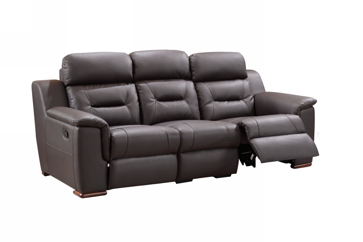 90" Brown Faux Leather Sofa