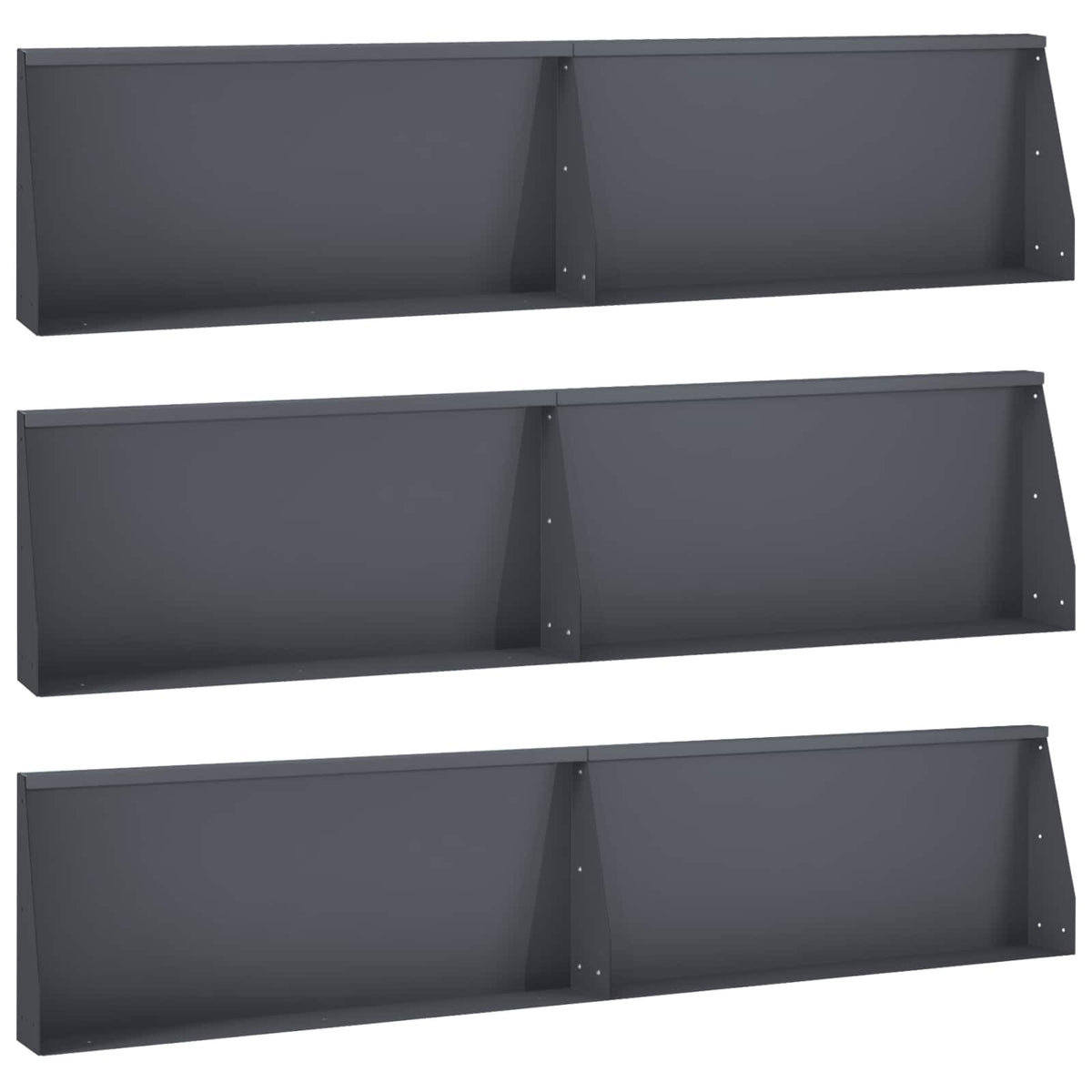 Retaining Wall 6 pcs 39.37 x 4.72 x 15.75 in Steel Anthracite