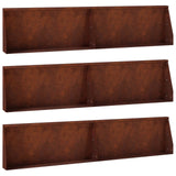 Retaining Wall 6 pcs 39.37 x 4.72 x 15.75 in Weathering Steel