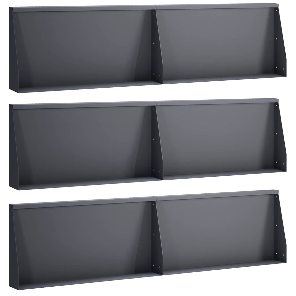 Retaining Wall 6 pcs 31.50 x 4.72 x 19.69 in Steel Anthracite