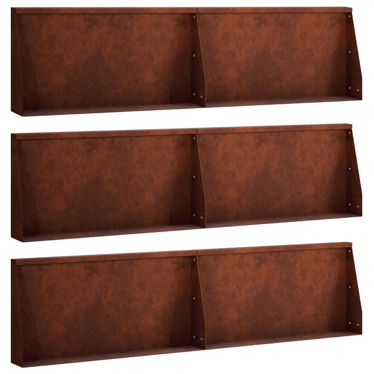 Retaining Wall 6 pcs 31.50 x 4.72 x 19.69 in Weathering Steel