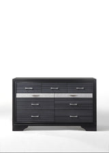 63" Black Manufactured Wood Nine Drawer Gentlemans Chest