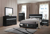 63" Black Manufactured Wood Nine Drawer Gentlemans Chest