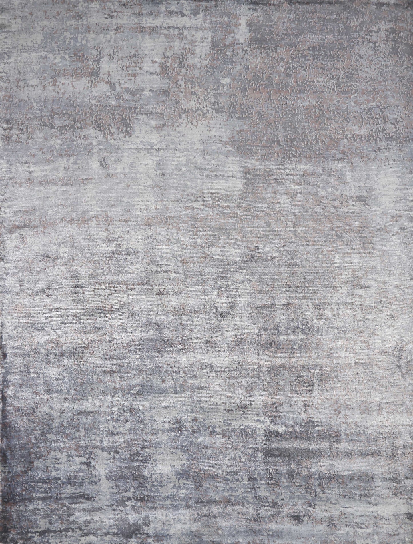 8' X 10' Slate Grey Hand Loomed Abstract Brushstroke Indoor Area Rug