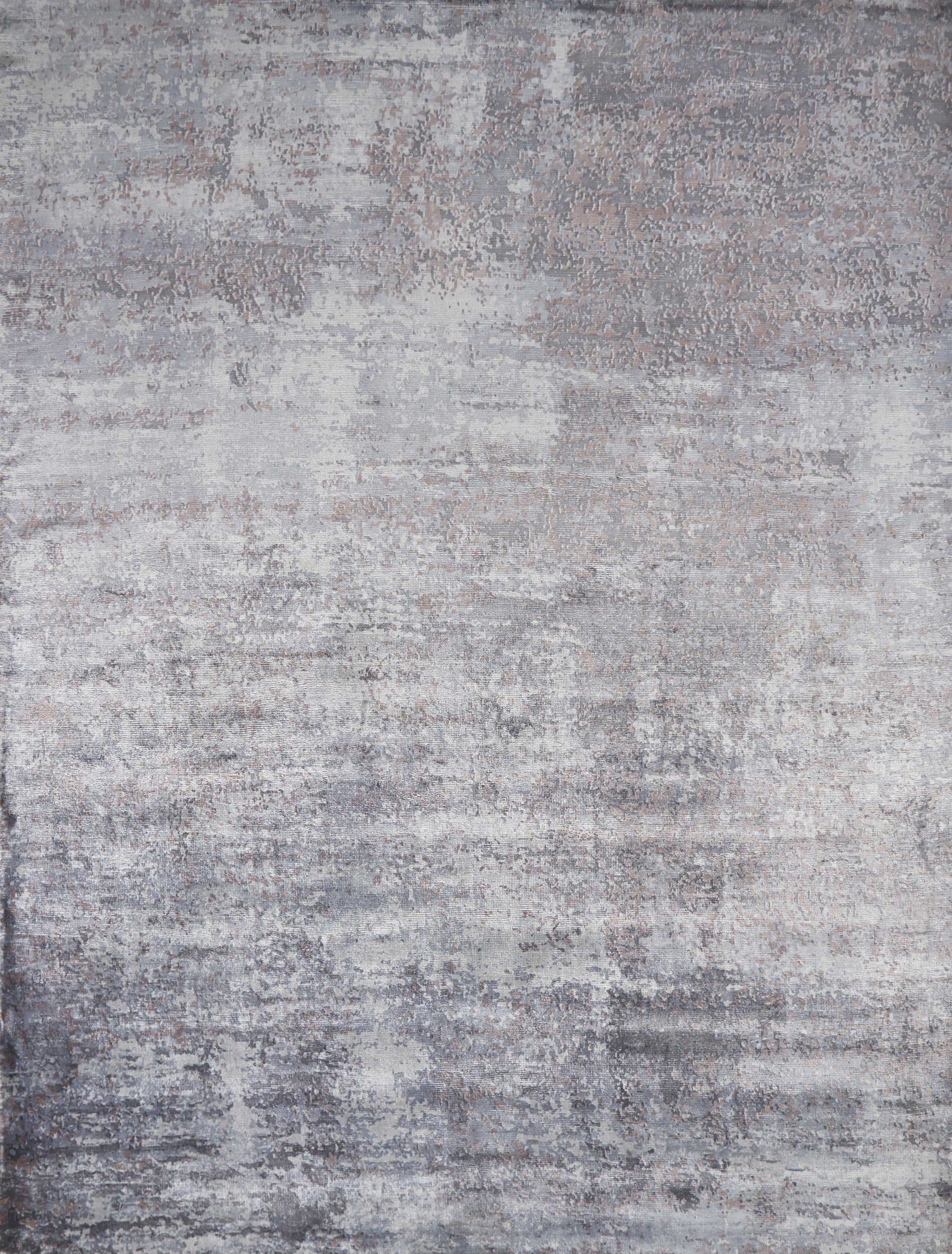 8' X 10' Slate Grey Hand Loomed Abstract Brushstroke Indoor Area Rug