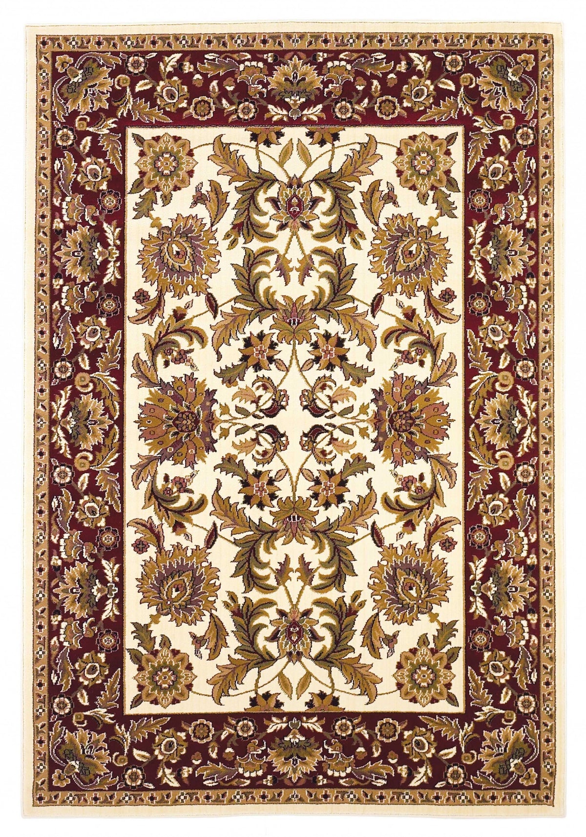 9' X 13'  Polypropylene Ivory Or Red Area Rug