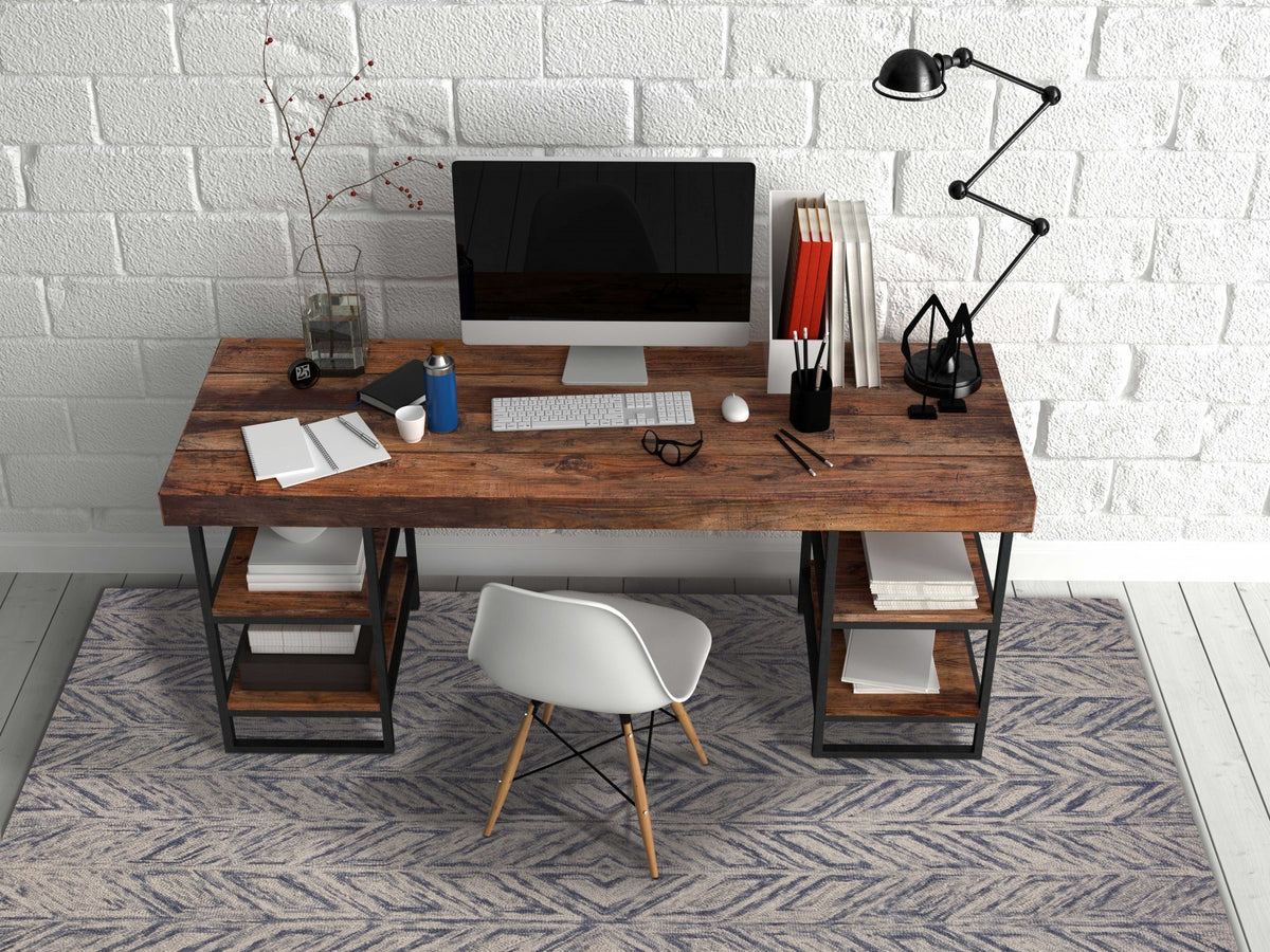 9' X 12' Blue Wool Hand Tufted Area Rug