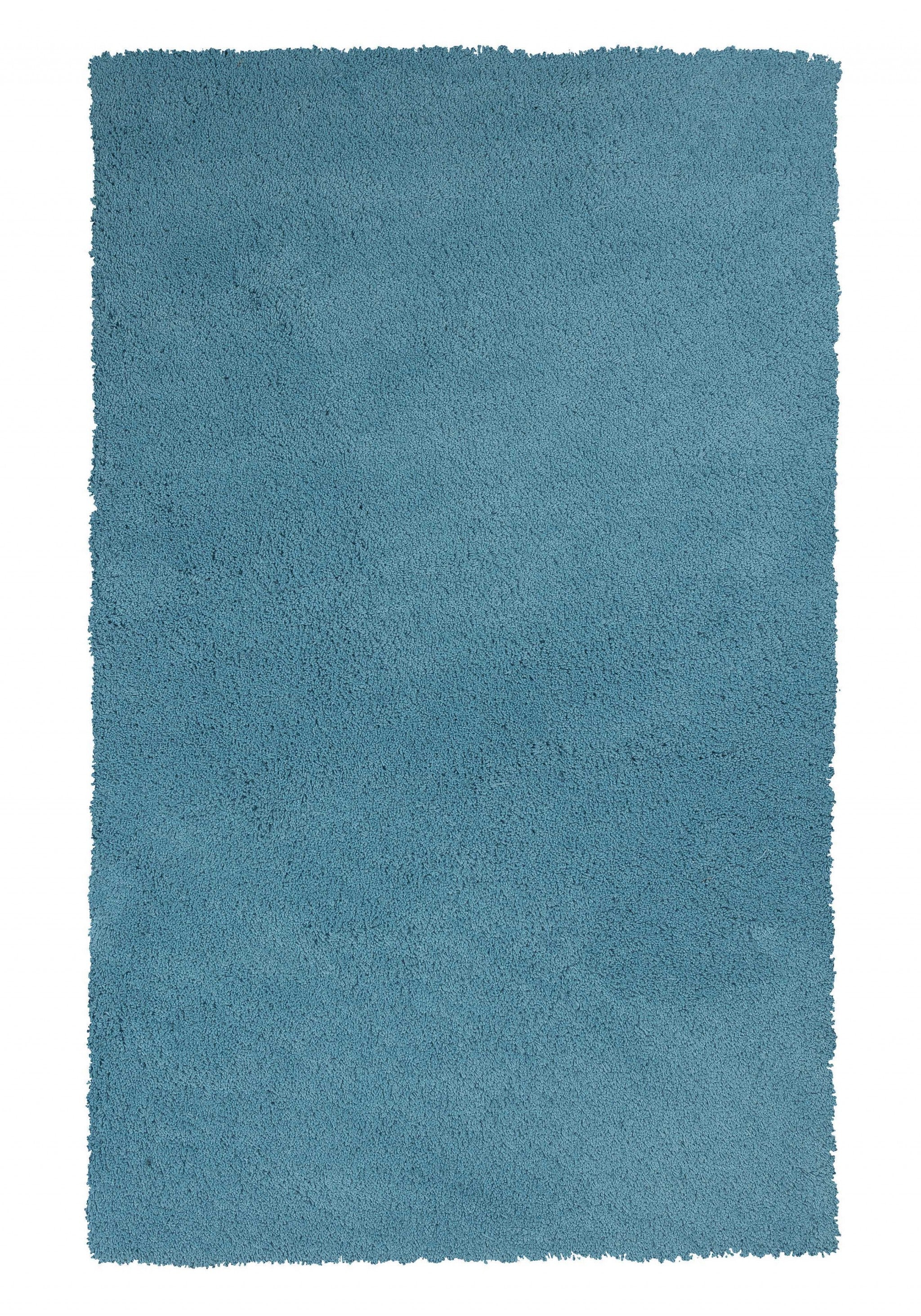 9' X 13' Blue Hand Woven Area Rug