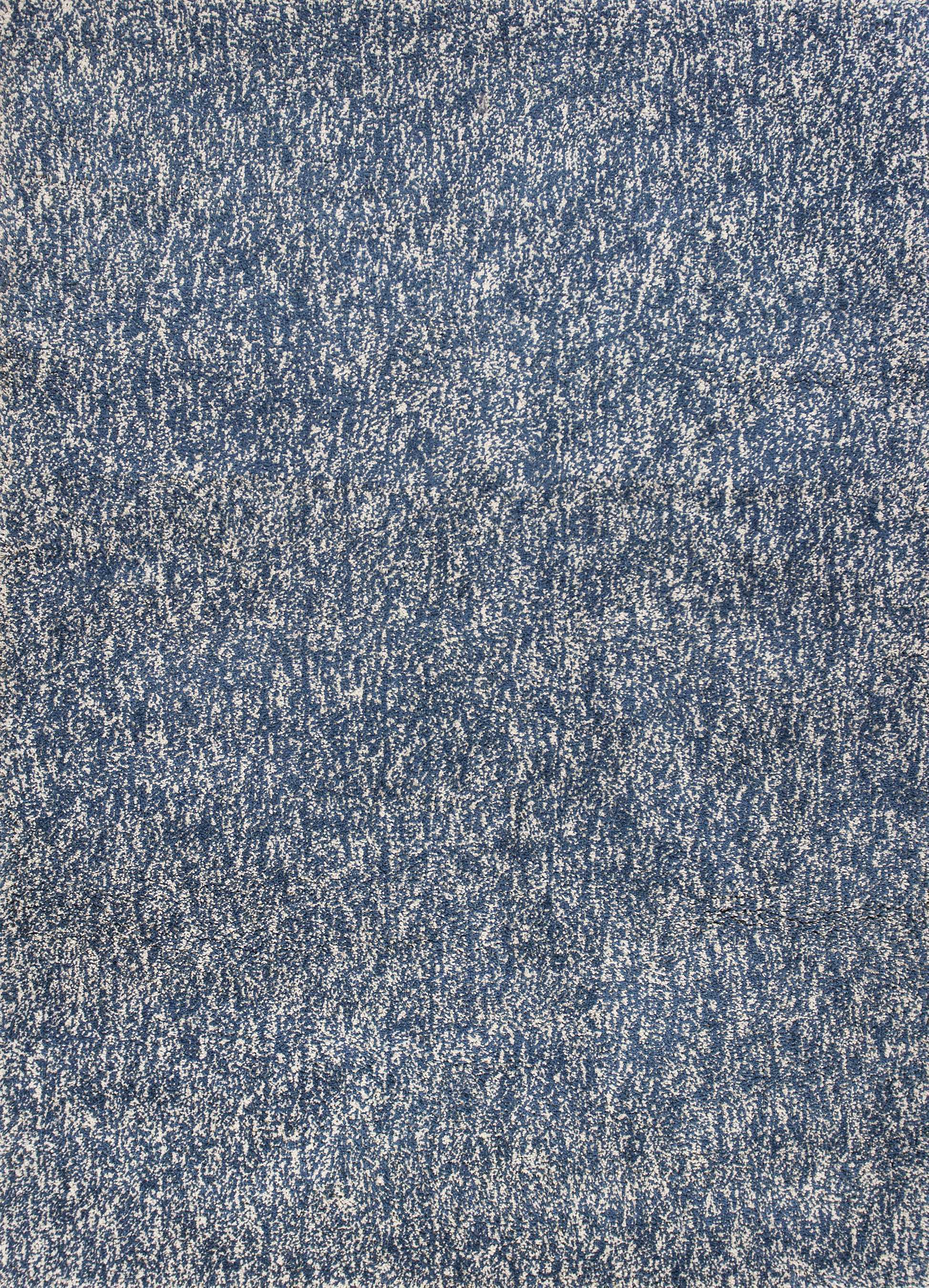 9' X 13' Polyester Indigo Or  Ivory  Heather Area Rug