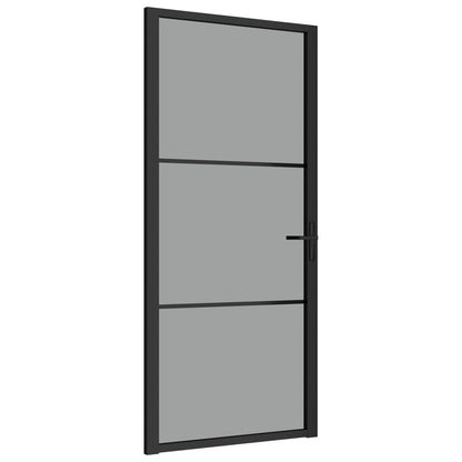 Interior Door 36.6"x79.3" Black ESG Glass and Aluminum