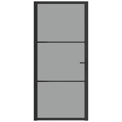 Interior Door 36.6"x79.3" Black ESG Glass and Aluminum