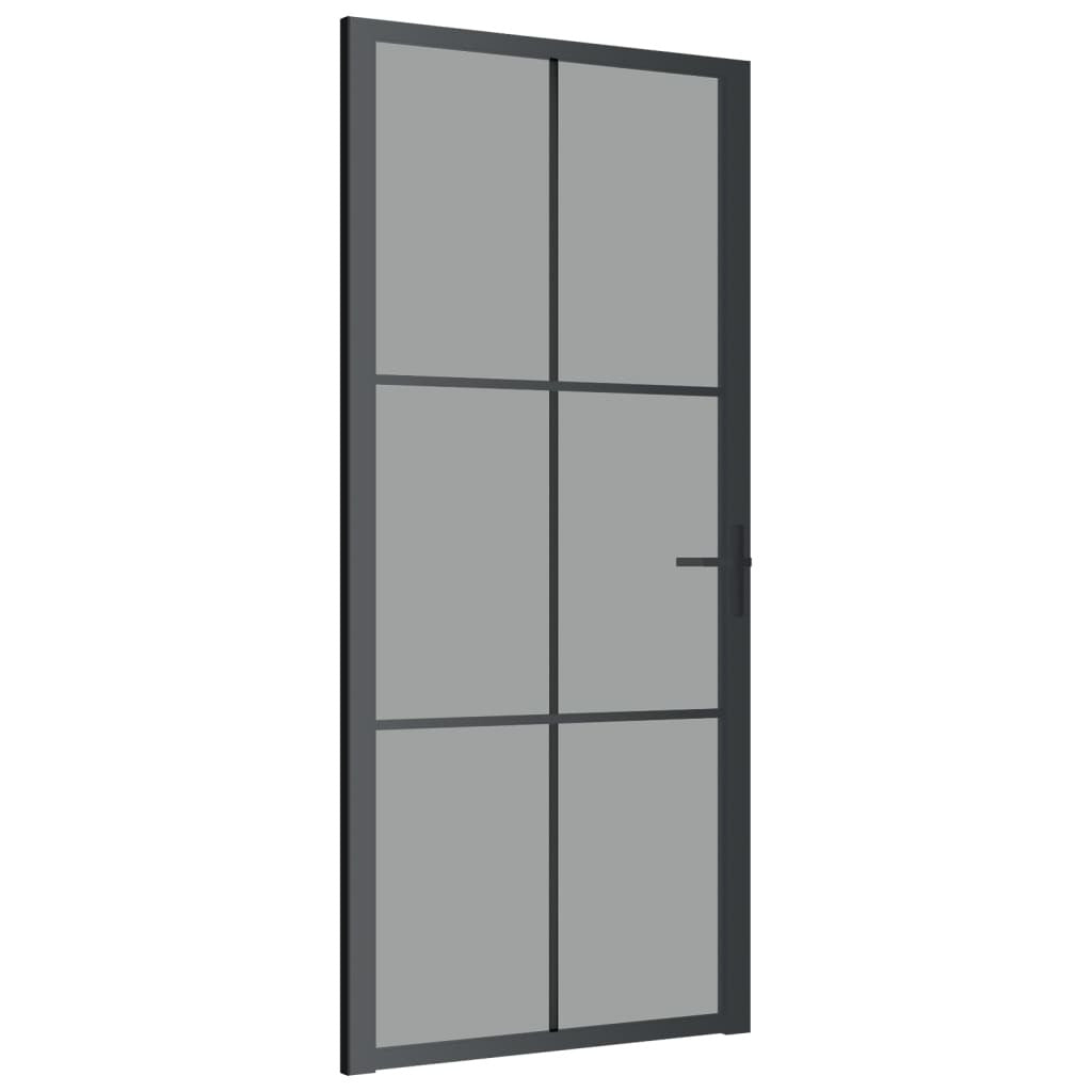 Interior Door 36.6"x79.3" Black ESG Glass and Aluminum