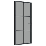 Interior Door 36.6"x79.3" Black ESG Glass and Aluminum