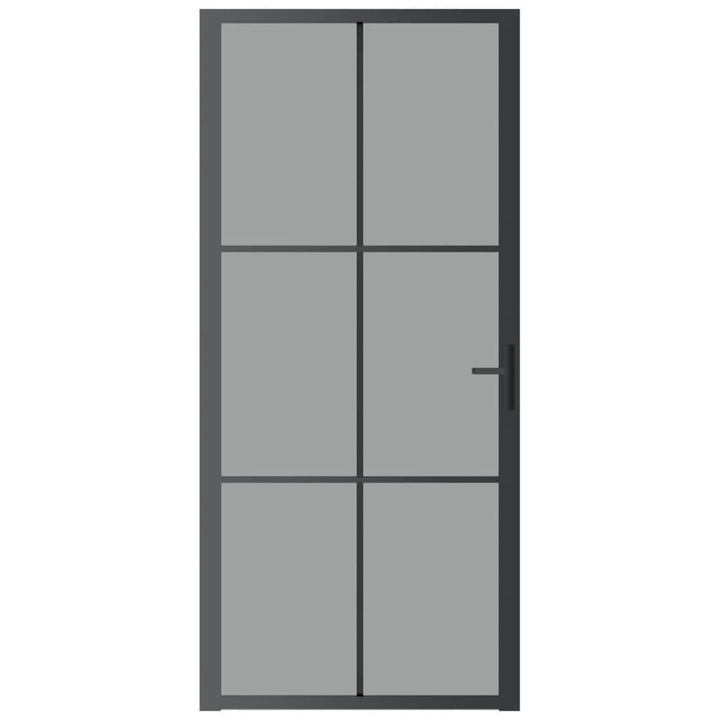 Interior Door 36.6"x79.3" Black ESG Glass and Aluminum