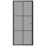 Interior Door 36.6"x79.3" Black ESG Glass and Aluminum