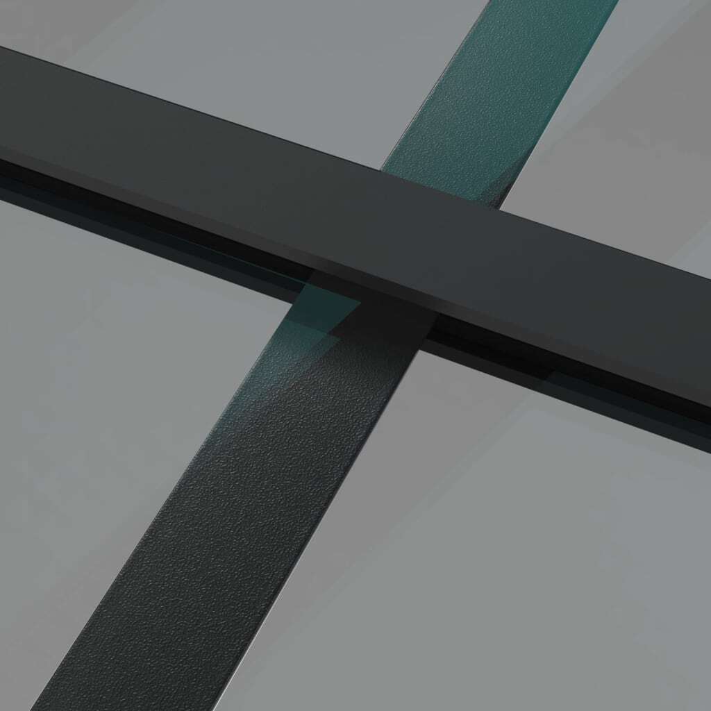 Interior Door 36.6"x79.3" Black ESG Glass and Aluminum