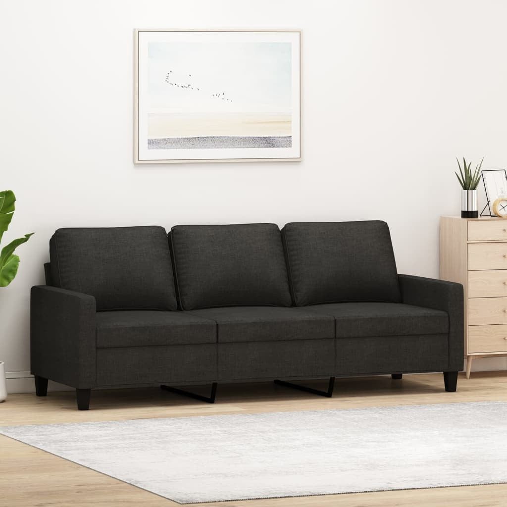 3-Seater Sofa Black 70.9