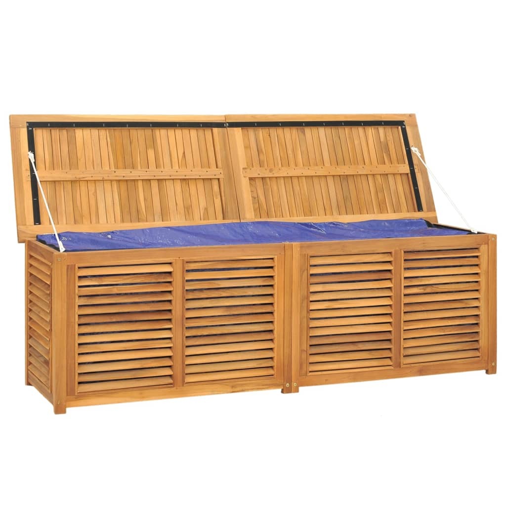 Patio Storage Box with Bag 68.9"x19.7"x21.7" Solid Wood Teak